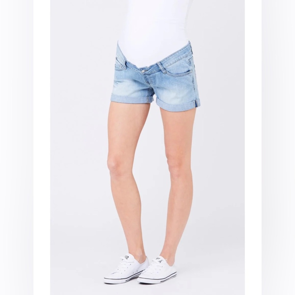 RIPE Denim Shorty Shorts - Light Wash, Size Small